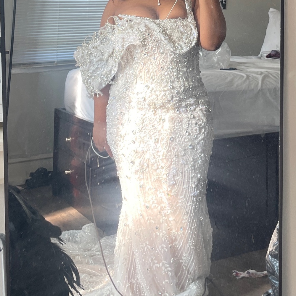Elegant White Sequin Gown